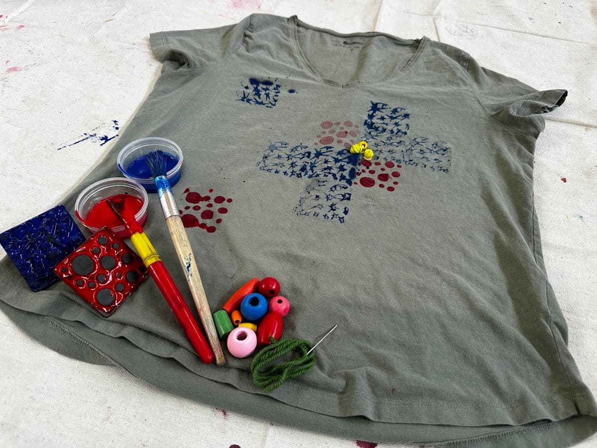 Stamp & Stitch: Upcycling Fabric Fun